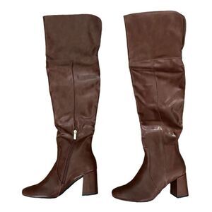 Dream Pairs Brown Knee High Chunky Heel Boots Women's 9.5 NIB Tall Boot